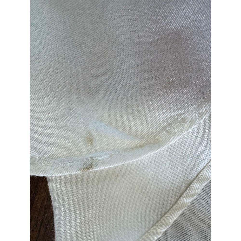 Ralph Lauren Button Down Shirt Ivory Rayon Camp Collar Utility Blouse Vintage 8 - Picture 7 of 8